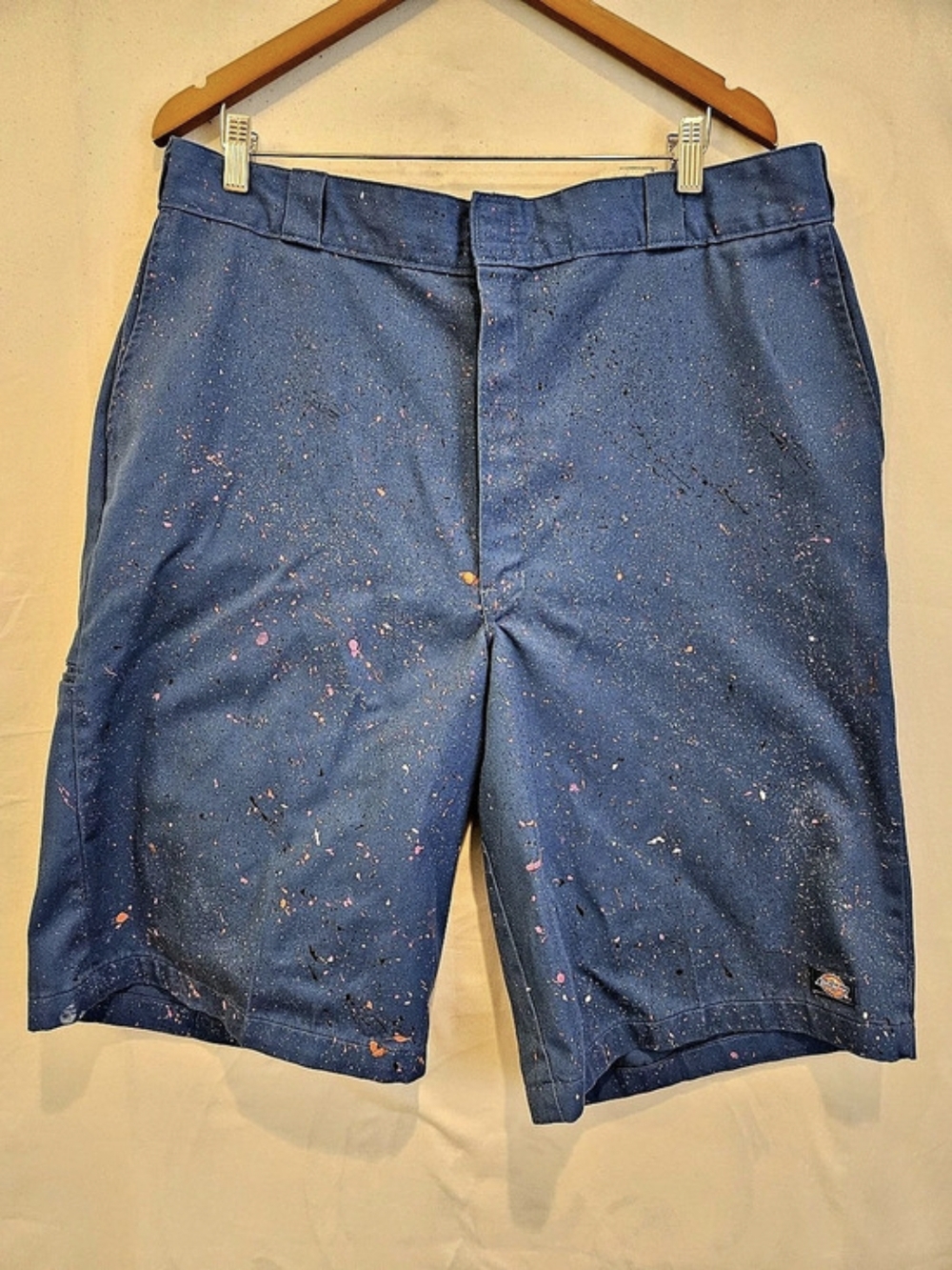 Carhartt Men's Cargo Shorts Blue Paint Splatter